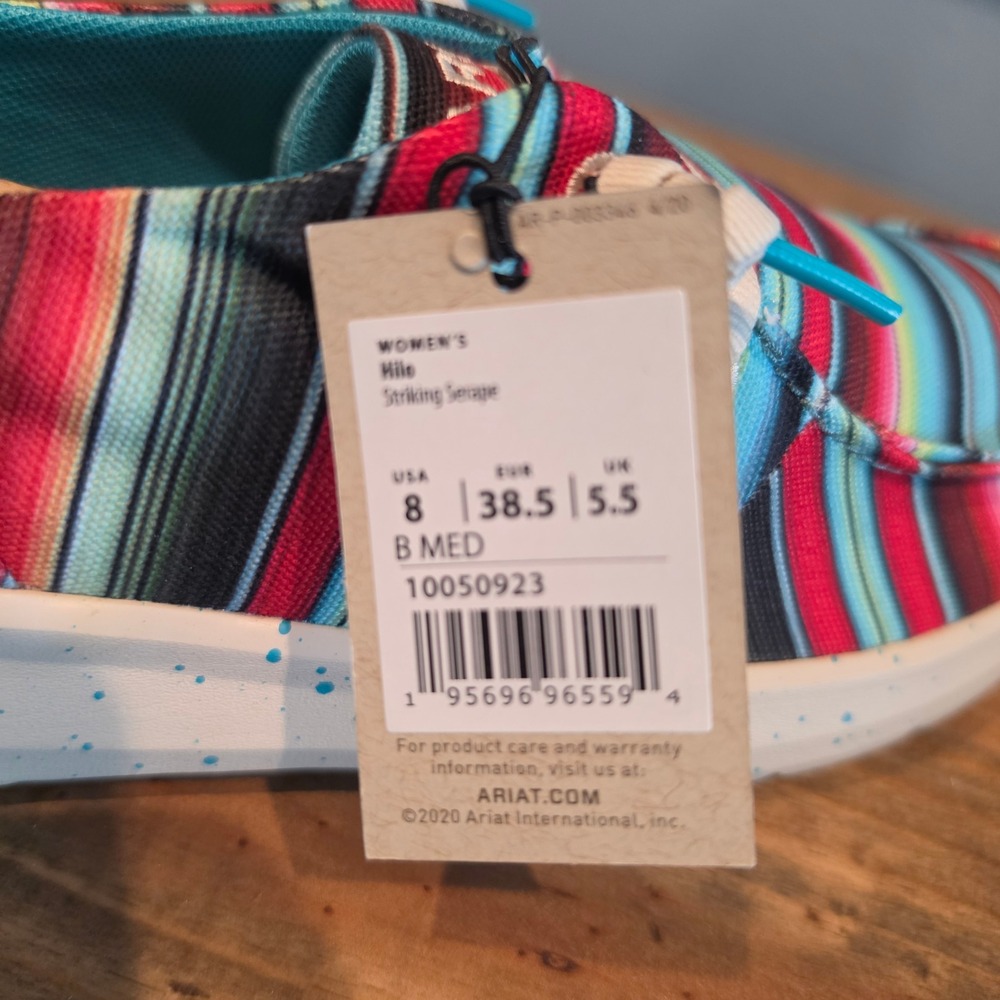 Ariat Womens Hilo Striking Serape Slip On Shoes Multicolor Striped Canvas 7.5 - Picture 10 of 11